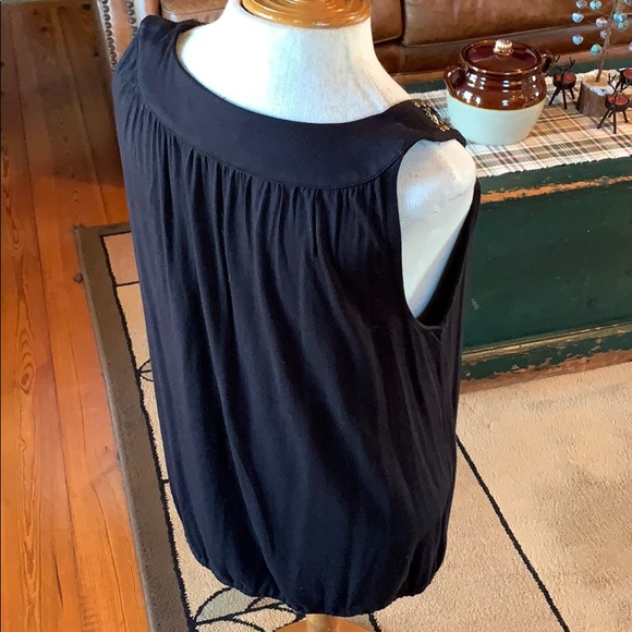 Style&Co Black Bubble Top w/Embellishments Medium - Picture 4 of 6